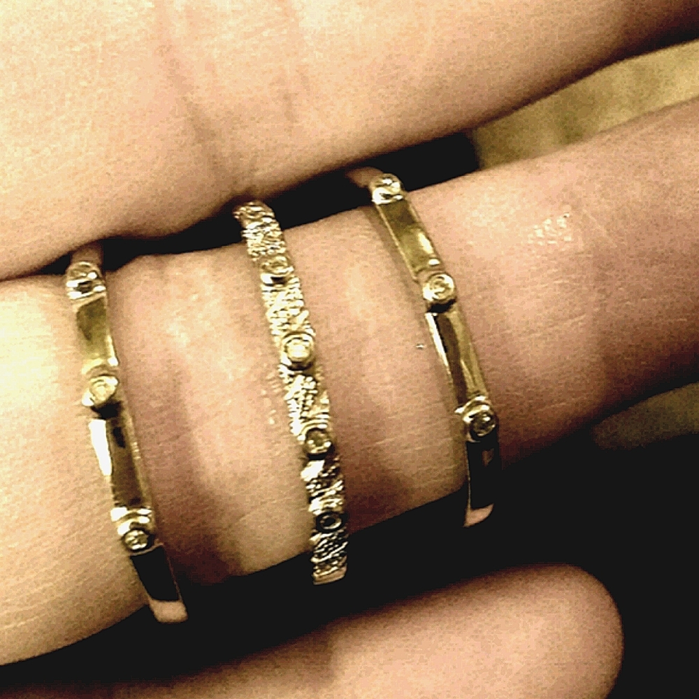 DIAMONDS real Stackable Rings - Picture 2 of 4